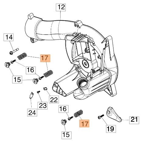 ORIGINAL OLEOMAC ressort de carter pour souffleur BV 250