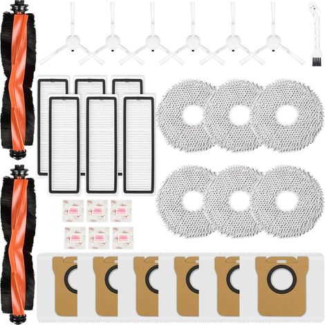 33-teiliges Zubehörset für Xiaomi X20+/X10+/X10 PLUS/X20 PLUS& für Dreame L10s Ultra Gen 2  L10s Pro Ultra  2 Hauptbürsten, 6 Staubbeutel, 6 Wischpad, 6 Seitenbürsten, 6 Filter (1/5)