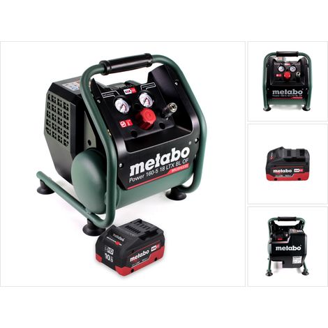 Metabo Power 160-5 18 LTX BL OF Akku Kompressor 18 V 8,0 bar Brushless + 1x Akku 10,0 Ah - ohne Ladegerät