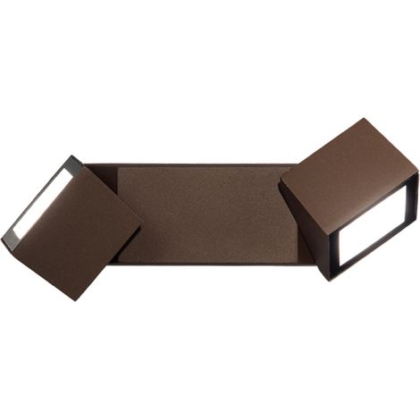 Applique per esterni a 2 Luci LED in alluminio Marrone e diffusore in vetro STEVE 28x11 cm (1/2)