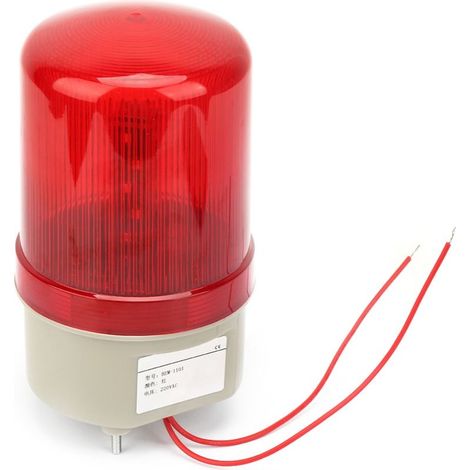 220VAC Rotatif Clignotant Signal Lumière Rouge LED Avertissement Lumière Industrielle Signal Avertissement Lampe97mm Diamètre (1/5)