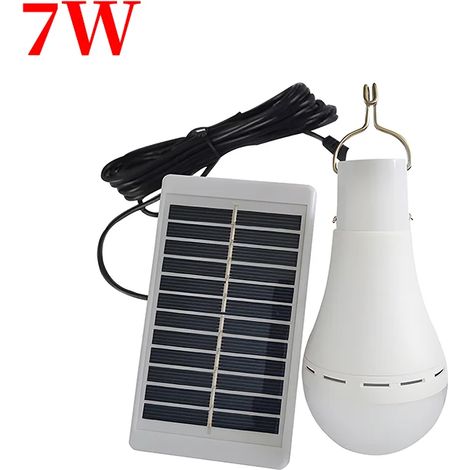 Lampe solaire suspendue (7W) étanche IP68, rechargeable par USB, lampe d'urgence alimentée par l'énergie solaire, idéale pour le camping et les tentes. (1/5)