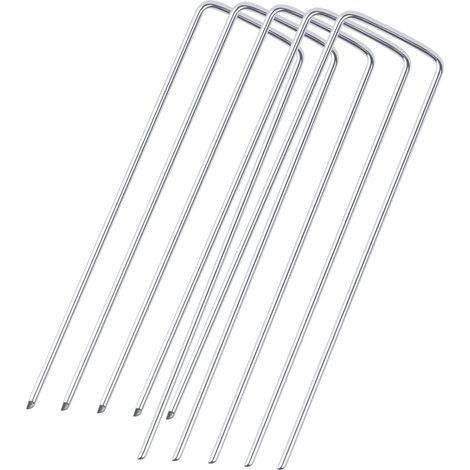 50 Pcs 15 cm Piquets de Jardin, Piquet de Tente, Piquets de Fixation, pour Sardines de Fixation, Clous Ancrages au Sol en U pour Camping Bache Anti Mauvaise Herbe Tissu Anti Mauvaises Herbes Jardin (1/5)