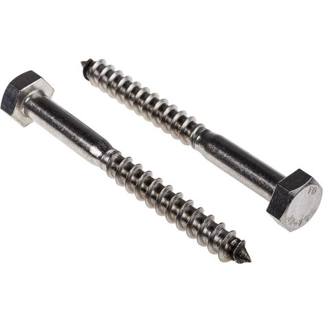 Vis tire-fond, 10mm x , en Acier Inoxydable ( Prix pour Sachet de 25 )