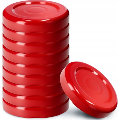KADAX Schraubdeckel fi43 mm, aus Metall, für Einmachgläser, 10 Stück, Rot