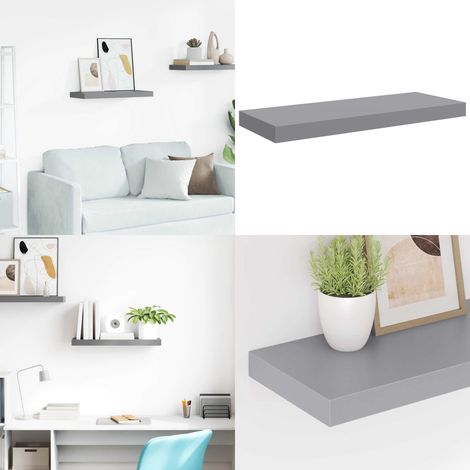 Schweberegal Grau 60x23,5x3,8 cm MDF - Schweberegal - Wandregal - Regal Grau - Wohnwandgestaltung - Dekorationsschrank - Home & Living (1/5)