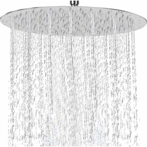 royaluxe - Pomme de Douche, Tete de Douche Rond 8 pouces(20 cm), pommeau de douche pluie en Acier Inoxydable 304, avec buses anti-calcaire, facile à installer, Finition Chrome Poli (1/5)