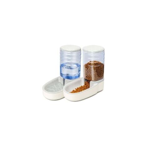 Automatischer Futter- und Wasserspender für Katzen und Hunde, 2-in-1-Set, 3,8 l Fassungsvermögen - Crezuo (1/4)