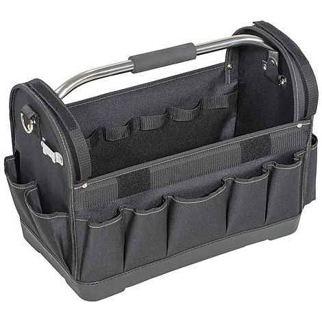 Pochette outils textile 520x290x370 mm noir avec poignée pliable latérale