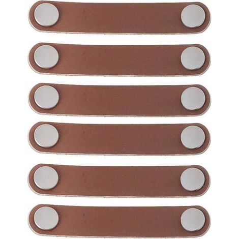 Stück Möbelgriffe aus Leder, moderner Türgriff aus Leder, Schubladengriff aus echtem Leder und Aluminiumlegierung, braun, Einzelloch