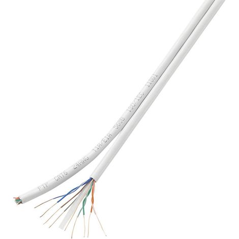 TRU COMPONENTS Câble réseau CAT 6 U/UTP 8 x 2 x 0.196 mm² blanc 100 m S842301 (1/2)