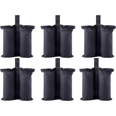 Premium quality heavy-duty instant shelter weight bags - Sandbag for tent feet, pop-up awning, weighted foot bag (size M - 6, black) (1/4)