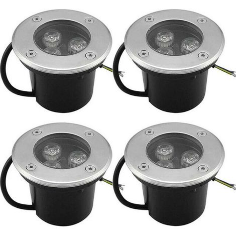 PACK 3W IP65 Spot LED Encastré Extérieur 270 Lumen Rond Led Terrasse Downlight Lampe D'éclairage De Jardin Extérieur, pour Jardin Chemin Cour Garage, Blanc Chaud (1/5)