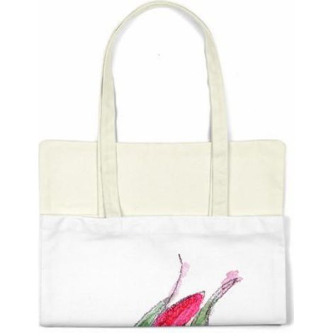 Sac Tote - Coton - 48 x 55 cm - Poignée Épaule Longue - Réutilisable - 1 Pièce (1/4)
