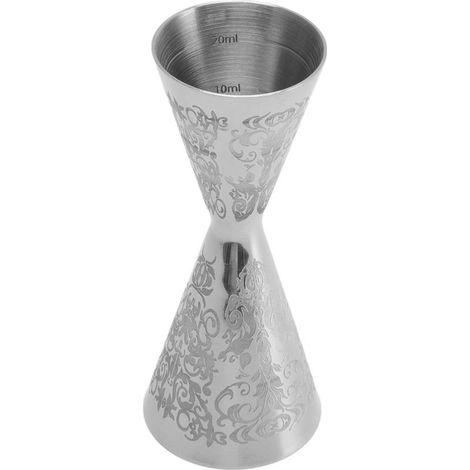 Doppelkopf-Jigger 30 ml/45 ml aus graviertem Edelstahl für Cocktails und die Hausbar (1/5)