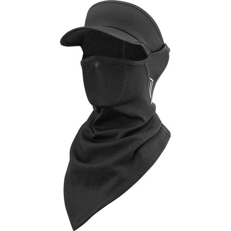 Cagoule de moto, de VTT et d'hiver, cache-cou intégré, masque de sport pour homme et femme, coupe-vent, noir fin (1/4)