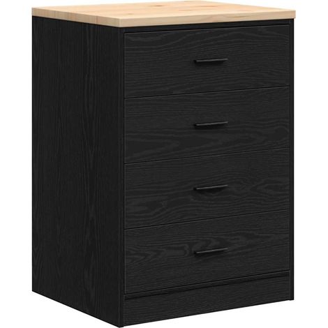 Maison Exclusive - Armadietto da Garage Nero 60x51x85 cm in Legno Massello di Pino