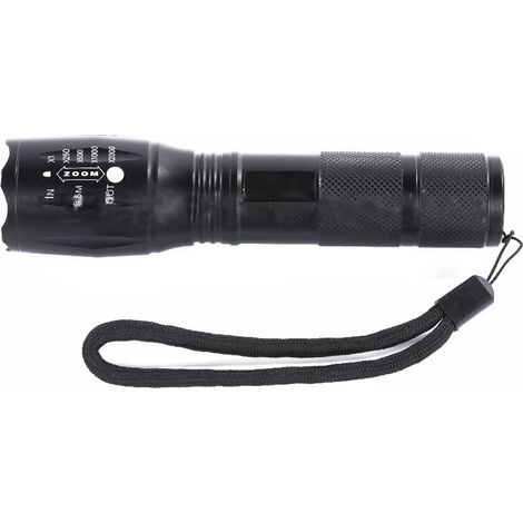 Lampe torche T6 LED en alliage d'aluminium avec chargeur et compartiment à piles, lampe torche portable pour l'extérieur (1/5)