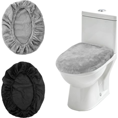 Lot de 2 housses de siège de toilette en velours doux (1/5)
