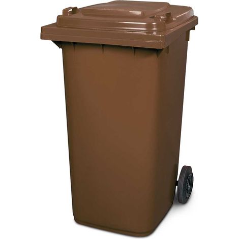 BRB Müllbehälter, Inhalt 240 Liter, HxBxT 1075 x 580 x 730 mm (braun) (1/2)