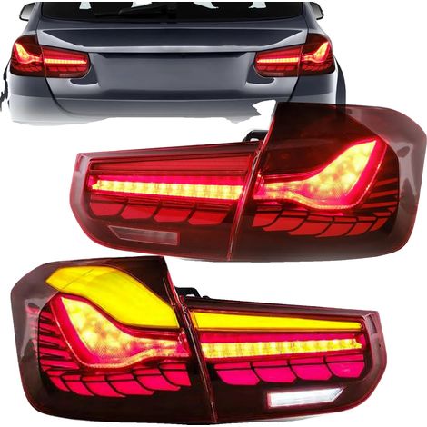 Luces traseras, compatibles con BMW Serie 3, iluminación LED, intermitentes secuenciales, color rojo. (1/2)