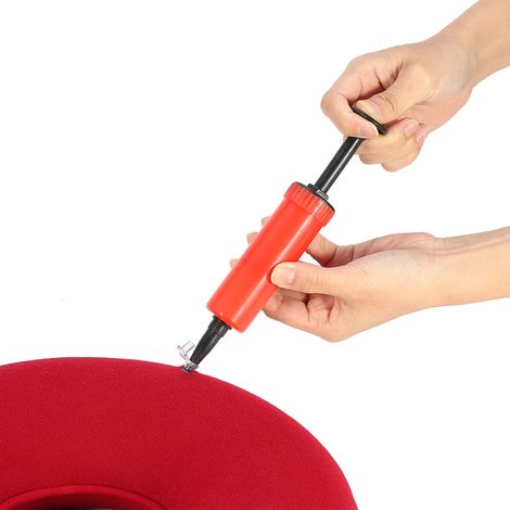Coussin Hémorroïdes Ergonomique avec Pompe à Air, Siège Gonflable pour Soulager le Dos et le Bassin (Rouge) (1/5)