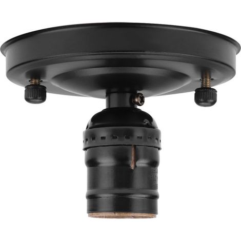 Douille E26/E27 style industriel vintage pour plafonnier/applique murale, suspension, support de lampe, douille filetée, noir (1/5)