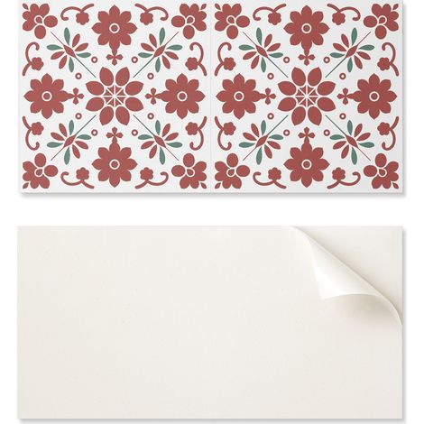 Azulejos de PVC con motivo floral de hojas, f谩ciles de decorar para el comedor, 10x40x20 cm.
