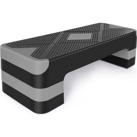 HOMVRA Aerobic-Stepper, 3-fach höhenverstellbar, 68,58 x 27,94 x 20,32 cm, ABS, Schwarz/Grau (1/5)