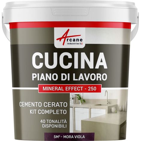 Microcemento cucina: per piano di lavoro e pavimento della cucina - 5 m² (in 2 strati) Viola Mora - ARCANE INDUSTRIES