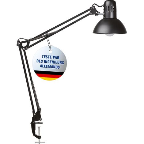 Lampe de bureau noir à pince E27 LED orientable (1/5)