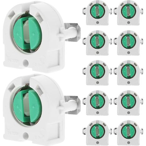 12 supports pour lampes fluorescentes T8 en ABS, clip de montage