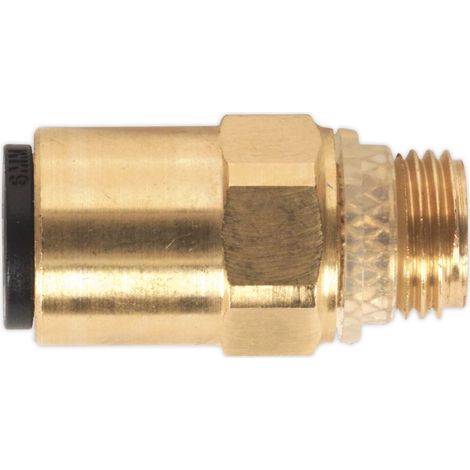 Sealey Brass SuperThread Straight Adaptor 6mm x 1/8""BSP 2Pc Speedfit JGBC618 (1/5)