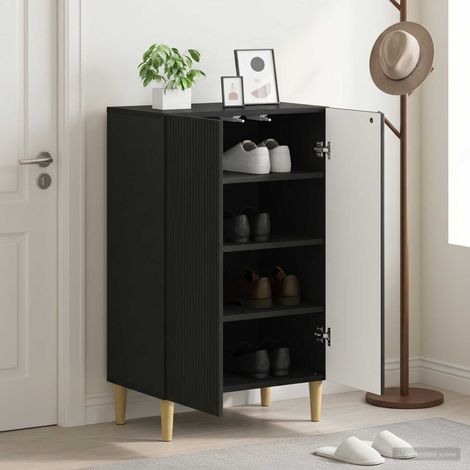 Cabinet à chaussures ARNHEM 59,5 x 39,5 x 90 cm Noir (1/5)
