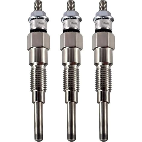 RHG Lot de 3 bougies de préchauffage 16851-65510 16851-65512 pour tracteur Kubota D722 D902 D905 D1005 D1105 V1505 V1305 B1700D B1700E ZD326 ZD326 ZD305 31 Tondeuse BX1800D BX1830D