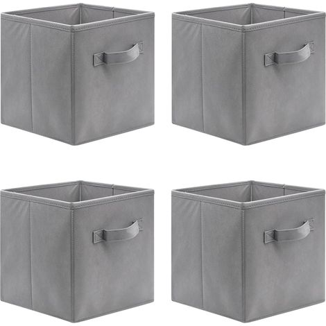 4-tlg. Faltbare Aufbewahrungsbox aus Stoff - Organizer für Spielzeug & Kleidung - Klappbarer Schubladen-Ersatz für Schrank und Regal (BPA-Frei & Waschbar)（33 x 33 x 33 cm）