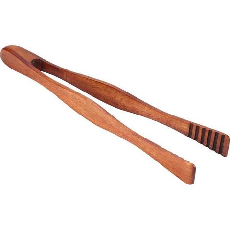 Pince à griller en bois, pince à toast, pince de cuisine réutilisable, pince à aliments pour buffet, pince à pain et à steak, outils de service-AquaForge