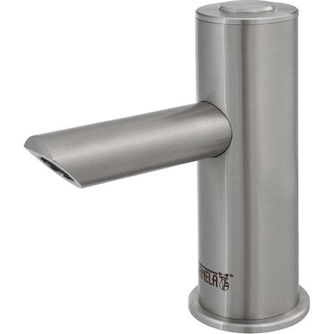 Sanela Rubinetteria piezoelettrica - Erogatore anti-vandalismo con sensore piezoelettrico, alimentazione a batteria 6 V, acciaio inox SLU 93PDB