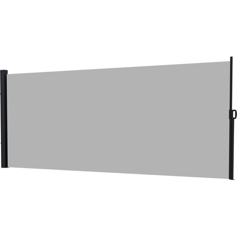 Brise-Vue paravent rétractable alu 3x2 m gris clair polyester anti-UV 180 g/m²