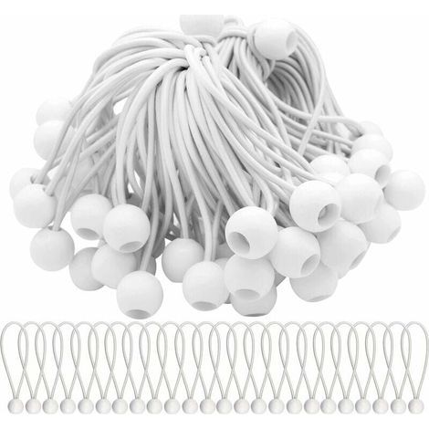 Lot de 50 tendeurs élastiques avec boules élastiques pour chapiteaux, tentes, banderoles et bâches. (1/4)