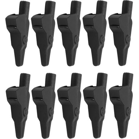 Lot de 10 pinces de test banane J.60032, pinces électriques entièrement protégées avec prises de 4 mm, adaptées aux instruments électroniques, noires (1/5)