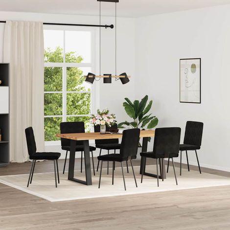 Lot de 6 Chaises à manger,Chaise de cuisine noir velours CFW82886 (1/5)