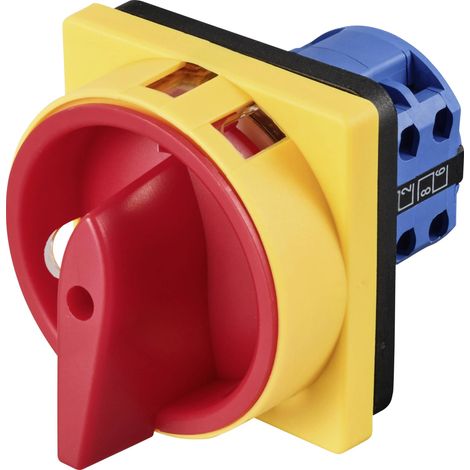 Tru Components – Commutateur à cames 20 A 690 V – 1 x 90 ° – Raccord à vis – Couleur jaune, rouge – Pour environnements industriels (1/5)