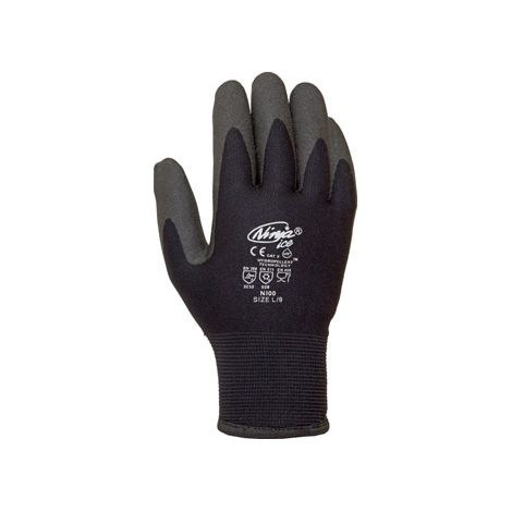 NI00/9 GUANTE NYLON CON INTERIOR DE VULRIZO PALMA RECUBIERTA PVC COLOR NEGRO APTO US - JUBA