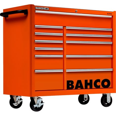 Bahco Classic Werkstattwagen 40 mit 2 Schubladenreihen, 12 Schubladen, orange, 1100 x 501 x 50 mm
