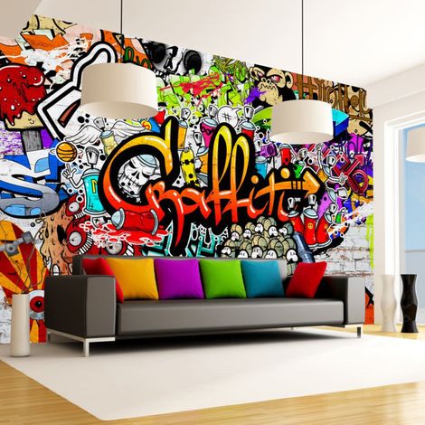 Papier Peint "Colorful Graffiti" 70 x 100 cm (1/2)