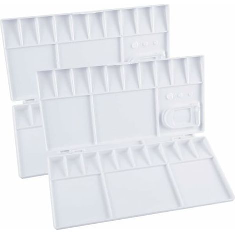 KLVGTIFS PU - Lot de 2 palettes pliables, palette rectangulaire en plastique à 25 puits, plateau de mélange portable avec trous pour les pouces (1/5)