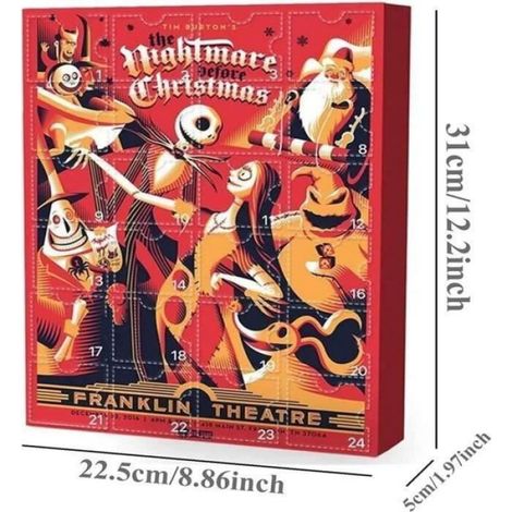 Boite Aveugle Calendrier De L Avent Halloween - 24 Cases - Decoration Murale Maison Hantee - Pour Fete Et Classe (1/4)
