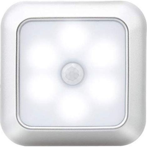 3er-Set LED-Lampen mit Bewegungsmelder，Weiß，Batteriebetriebenes Nachtlicht，Schrankbeleuchtung，Treppenbeleuchtung，Aluminium