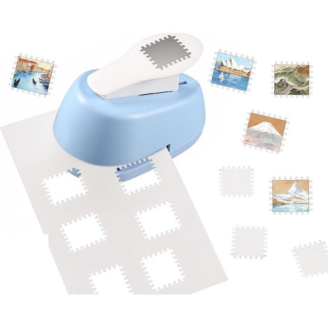 Perforatrice rectangulaire à levier - Perforatrice en forme d'éventail - 2 x 1,8 cm - Idéale pour le scrapbooking, la création de cartes et les loisirs créatifs en papier. (1/5)